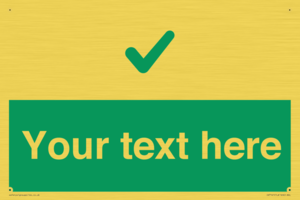 Custom green background, green tick sign